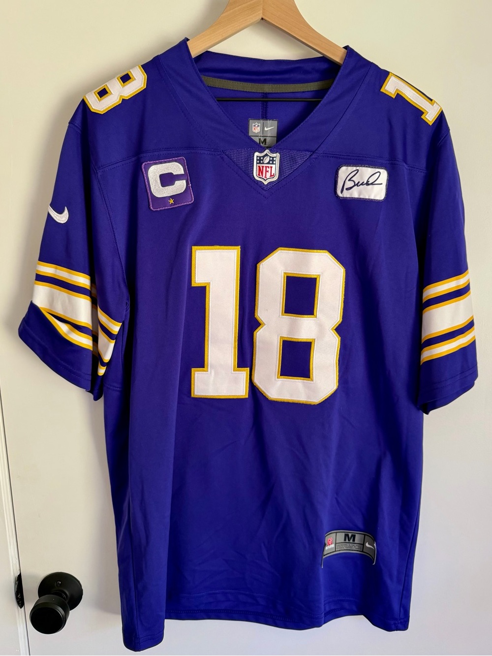 Nike Justin Jefferson #18 Vikings Throwback Jersey Purple Men’s M NFL